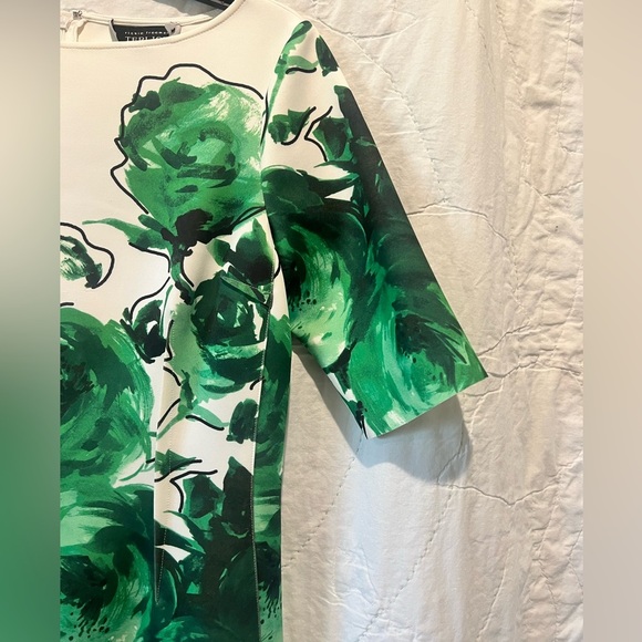 Rickie Freeman Terri Jon - Green Floral Dress Sz10 - Picture 3 of 12